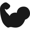 Icon of very muscular arm indicating Medium Hold for American Crew men's hair products.