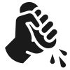 Icon of hand squeezing with intense force indicating High Hold for American Crew men's hair products.