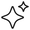 Icon of two light star shapes indicating Low Shine for American Crew men's hair products.