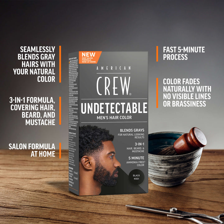 Undetectable Hair Color for Men Jet Black #001