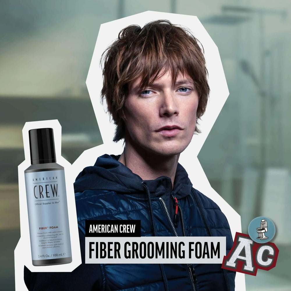 Finished Hairstyle with Fiber Grooming Foam by American Crew
