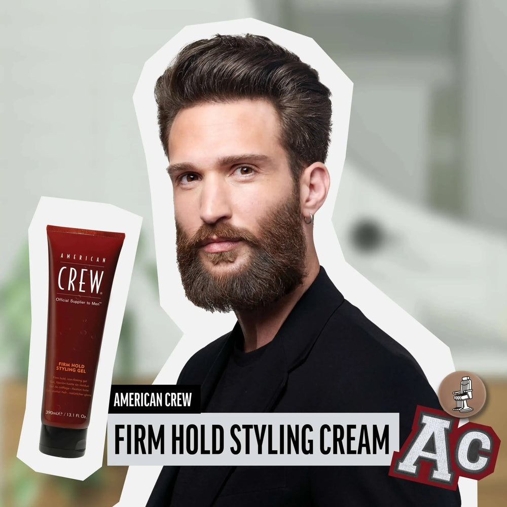 Finished Hairstyle with Firm Hold Styling Cream by American Crew