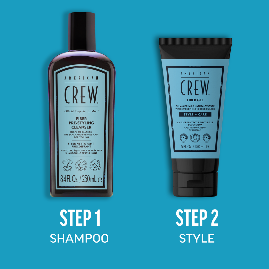 Fiber Gel next to Fiber Pre-Styling Cleanser