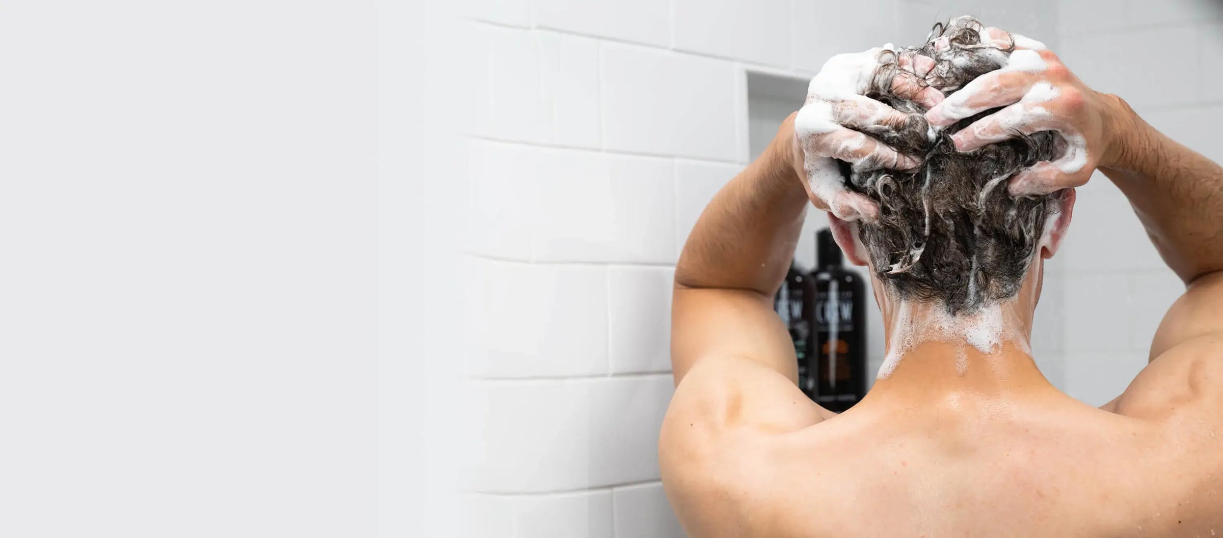 Model Wash Hair with American Crew Pre-Styling Cleanser Shampoo