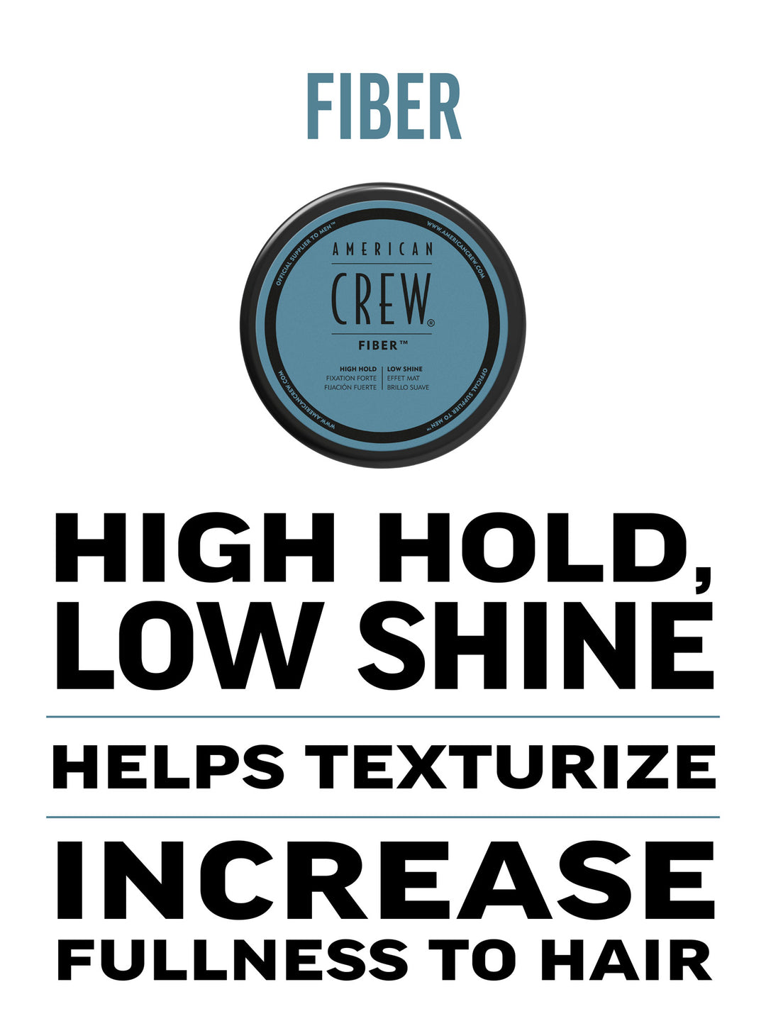 Fiber is high hold, low shine, helps texturizer and increase fullness to hair