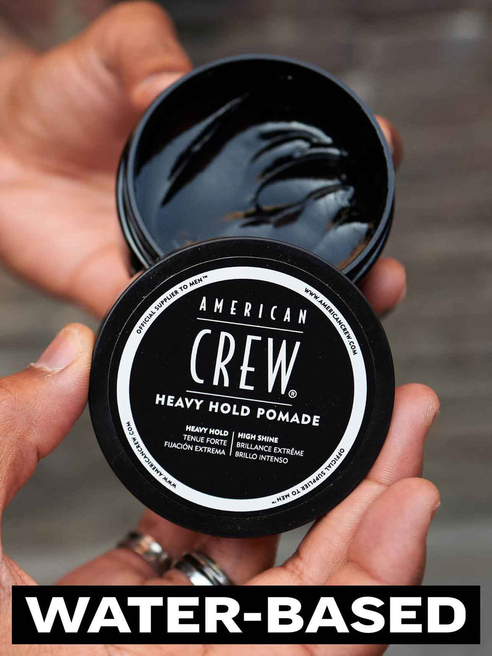 Heavy Hold Pomade styling puck texture