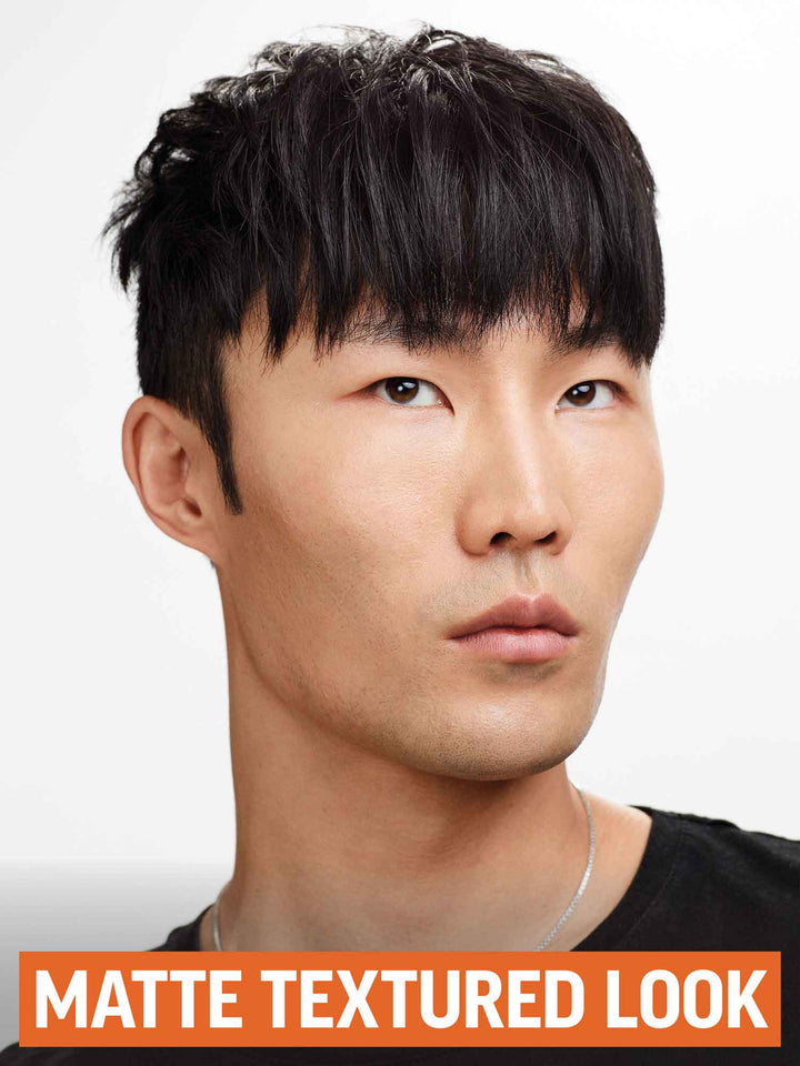 Matte Clay styling puck on model showing matte textured look